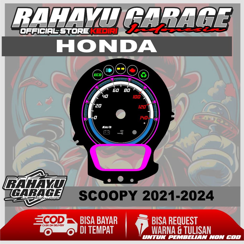 PAPAN SPEEDOMETER CUSTOM SCOOPY 2021-2024 KAYLEST DAN NON KAYLEST