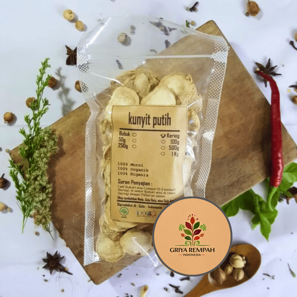 

KUNYIT PUTIH KERING 250 GRAM Premium 100% Asli – Rimpang Kunir Rempah Herbal Tradisional untuk Kesehatan White Curcuma Alba Simplisia