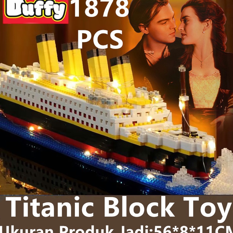 Diskon Terkini  Duffy toysCOD 1878 Pcs Titanic Block Toy  Kapal Titanic Mainan  Set Blok Bangunan Ti