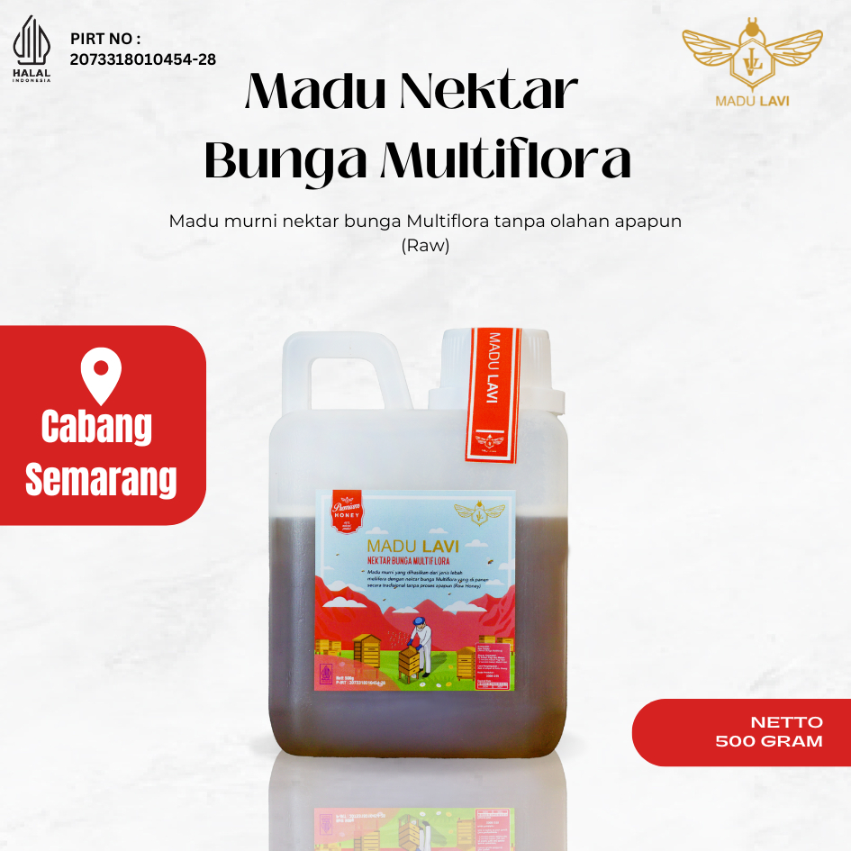 

[ Madu Lavi Semarang ] Murni Asli 500gr Grade A Nektar Multiflora 100% Alami Pure Natural Raw Honey
