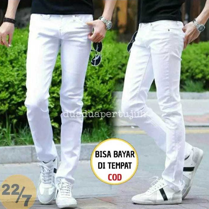 Paling Laris DuaduapertujuhCelana Chinos Putih Pria Slimfit Celana Chinos Panjang Pria Celana Panjan