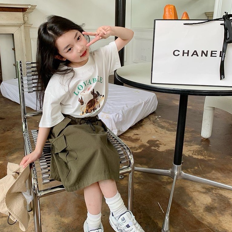 Penjualan Pilihan Setelan Rok Cargo Anak Perempuan Oneset Anak Cewek Setelan Anak Perempuan Set Carg