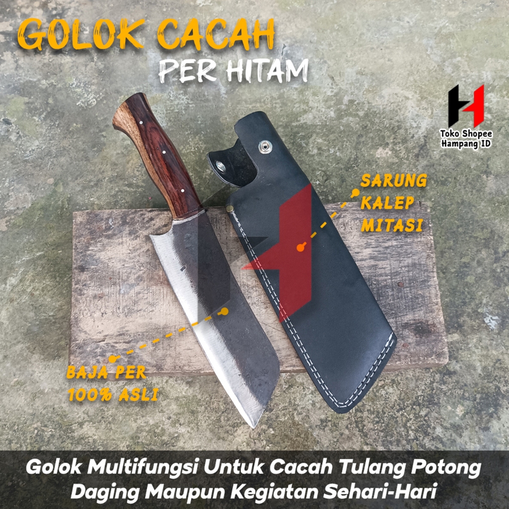 Pisau Daging Baja-Pisau Daging Besar-Pisau Cacah Tulang Daging Sapi Kambing Kerbau-Baja Per tebal