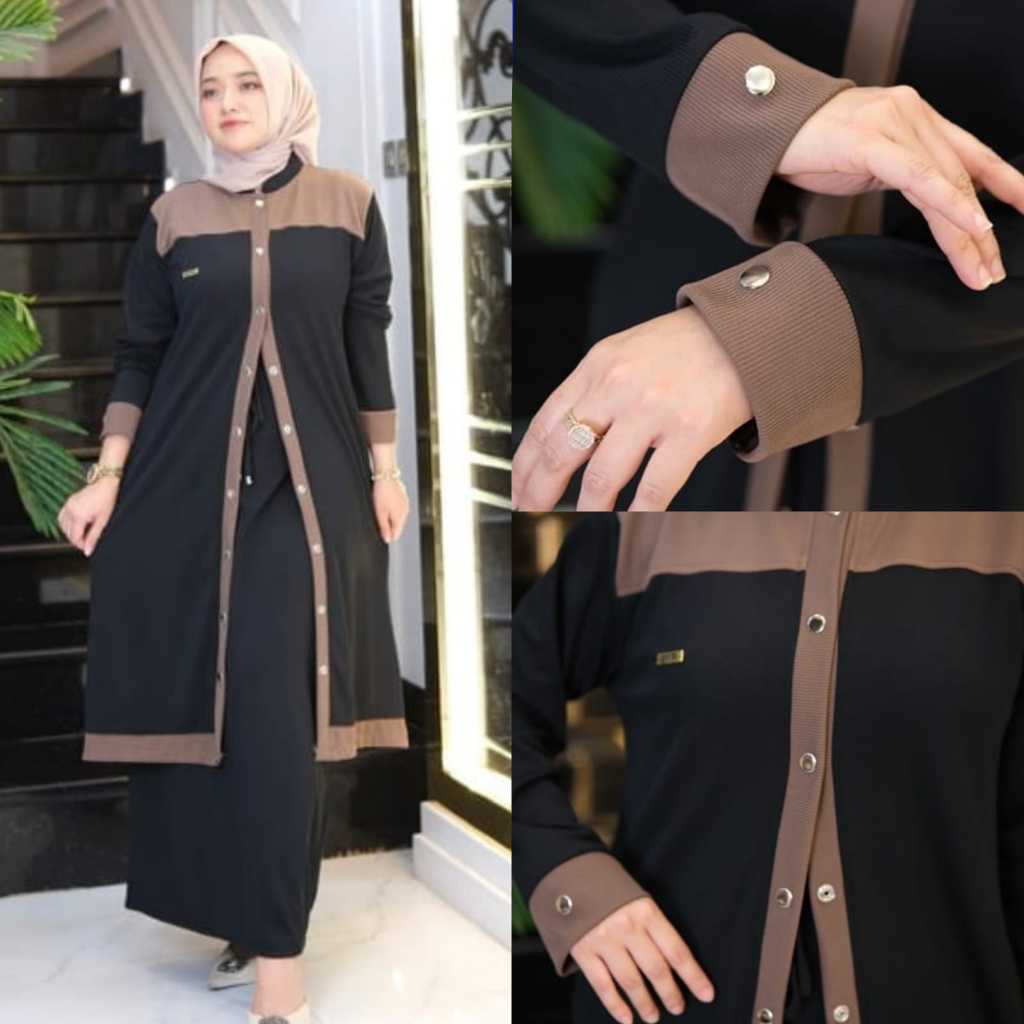 Set Rok Wanita Muslim Pakaian Muslimah 2026 Setcell Lebaran Wanita Setcel Wanita Lebaran Setelan Wan