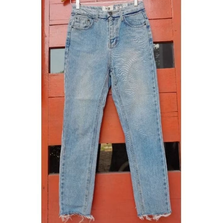 Celana Unfinished Hw Jeans, Jeans Rawis Hw, Jeans Hw, Celana Hw, Celana Rawis Hw