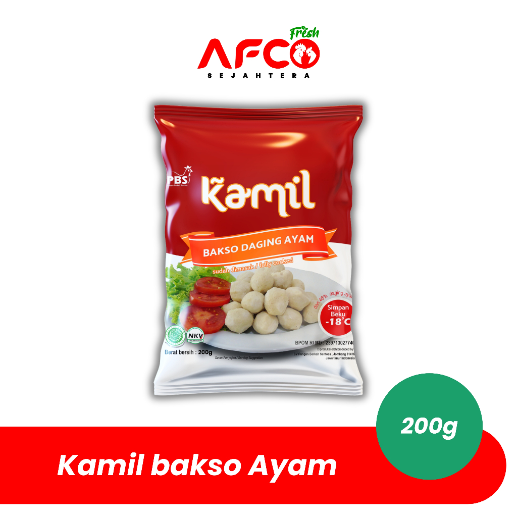 

Afco Fresh Kamil Bakso Ayam 200GR