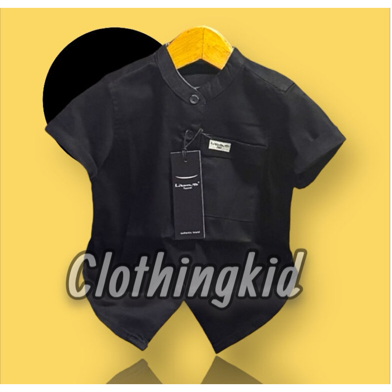 BEST SELLER KEMKO ANAK LAKI-LAKI 6 BULAN-12 TAHUN POLOS WARNA HITAM LENGAN PENDEK PREMIUM QUALITY TE