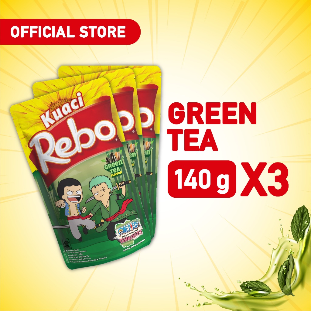 

Rebo Kuaci Bundling 3 PCS - Varian Rasa Green Tea 140 Gram