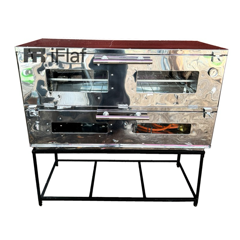 Oven Gas api atas bawah stainless besar ukuran 120x55x70 cm - open gas - oven besar - oven roti