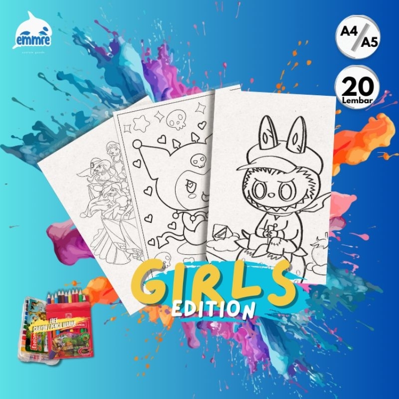 

Paket Gambar Mewarnai A4 A5 20 Gambar Karakter PAUD TK SD