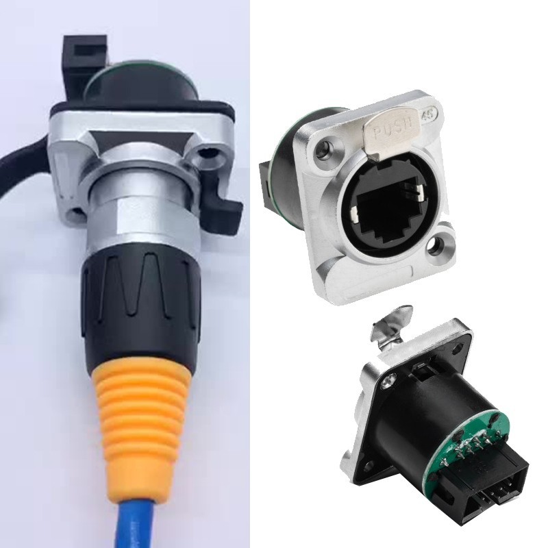 Soket Outdoor Ethernet Lan Rj45 8Pin Konektor Ethercon Ethernet Lan Cabinet Videotron