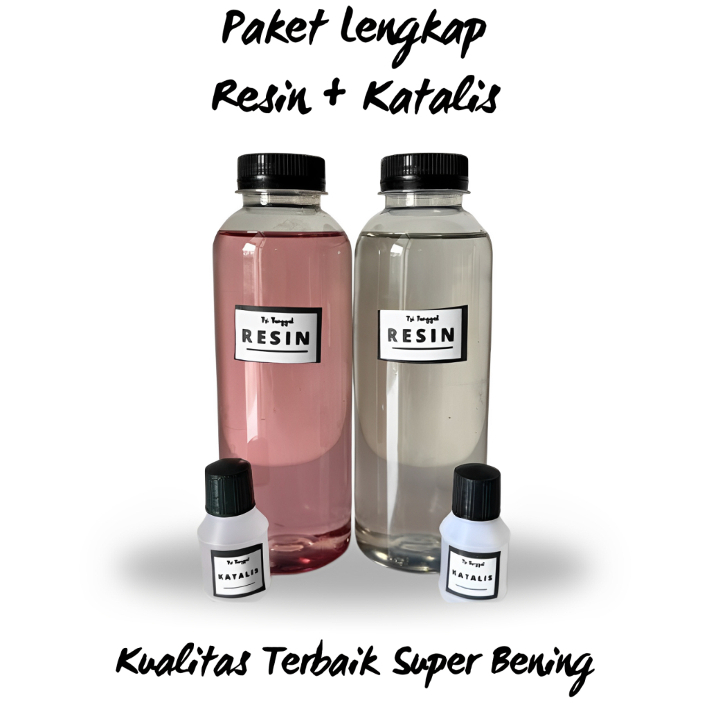 Resin Bening dan Katalis - Paket lengkap Resin 250 gram 100 gram + katalis - Resin bening dan merah