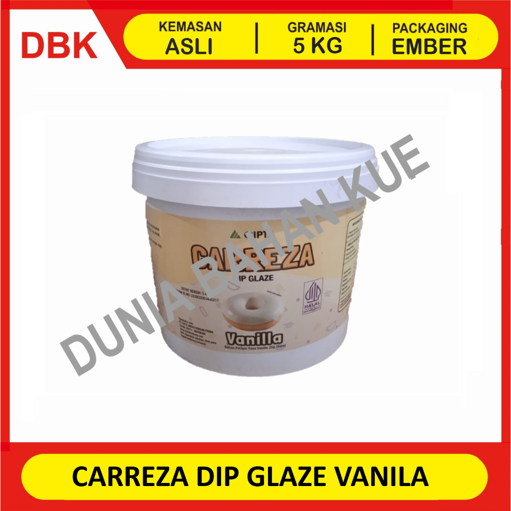 

GLAZE VANILLA 5 KG / VANILA DIP GLAZE SELAI OLESAN TOPPING