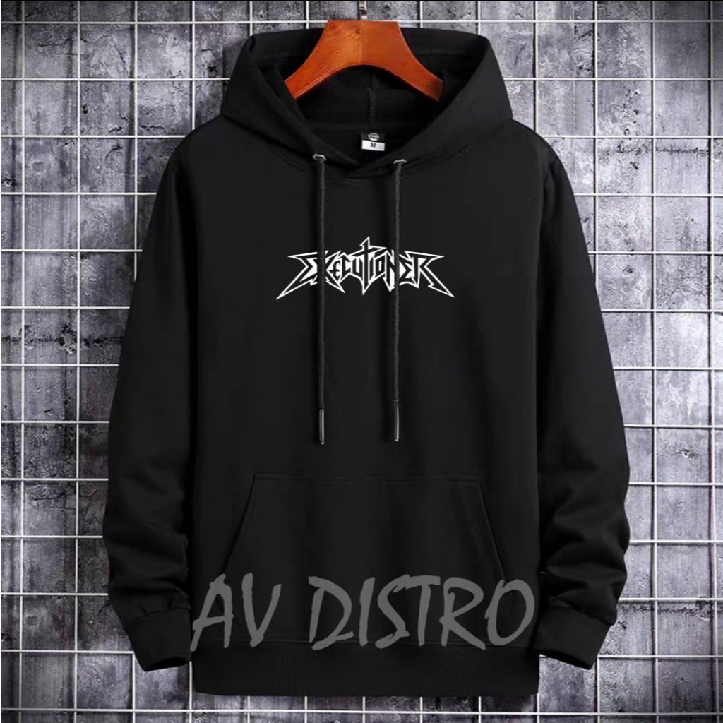 AV Distro Sweater Hoodie Distro Casual Hoodie Outdoor Santai Pria Wanita Sablon Executioner Bahan Fl