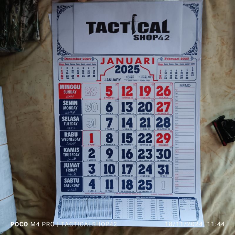 

Kalender tahun 2025 lengkap 12 Lembar / Kalender Masehi Dinding Jumbo 48 x 32 CM Besar