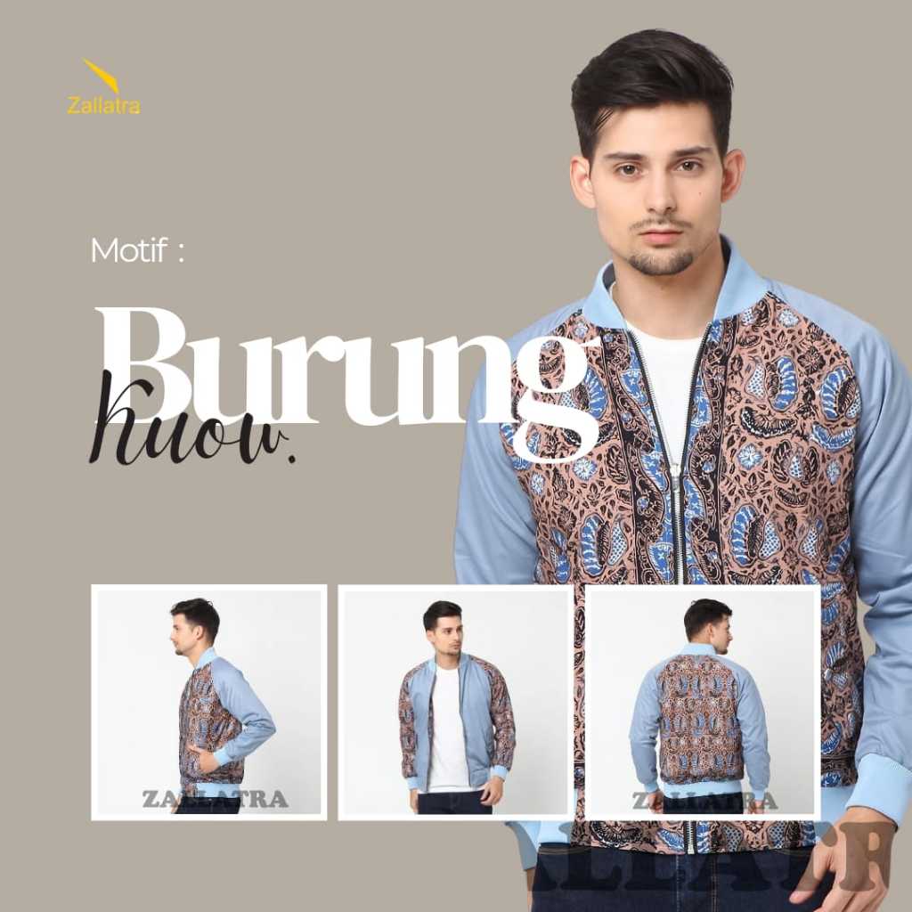 Jaket Batik Bomber Asli Jambi Berkualitas - Zallatra JP09