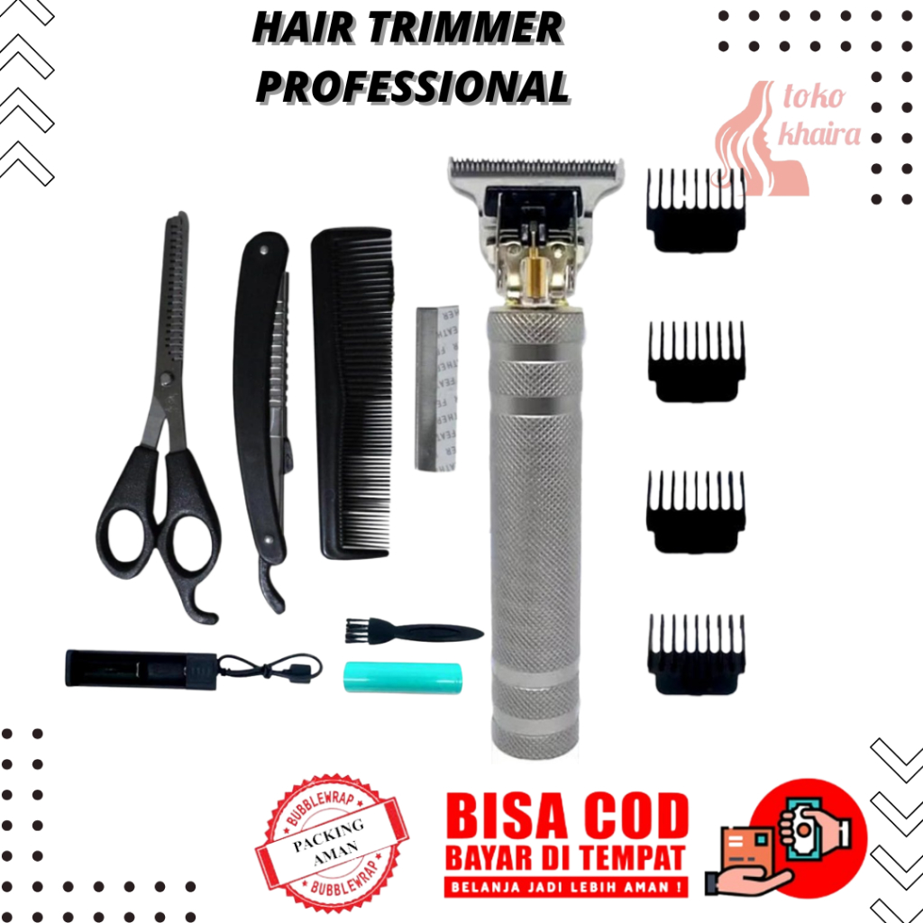 Mesin Cukur Rambut Kumis Jenggot Cas Elektrik Profesional Hair Trimmer Detailer Cordless Gunting Sis
