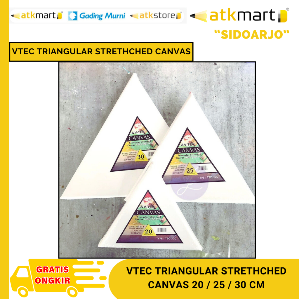 

VTEC TRIANGULAR STRETCHED CANVAS 20 CM / 25 CM / 30 CM - KANVAS SEGITIGA