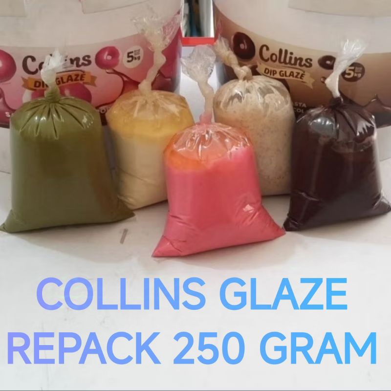 

GLAZE COLLINS REPACK 250 GRAM TOPPING KUE DONAT ROTI PISANG GORENG