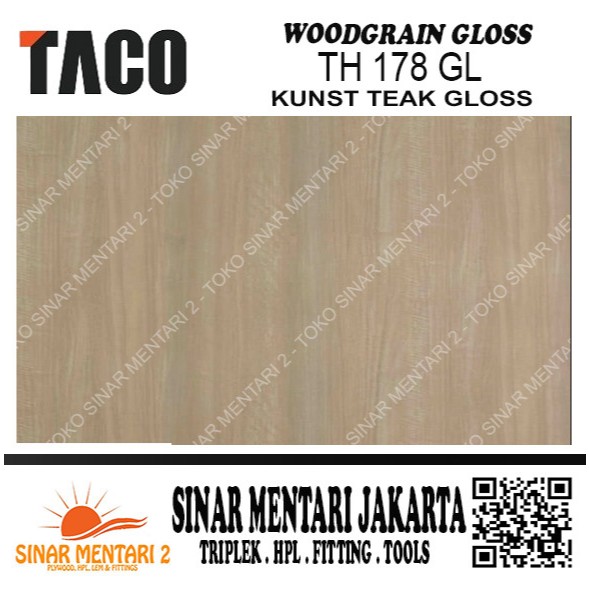 TACO HPL WOODGRAIN GLOSS TH 178 GL KUNST TEAK GLOSS