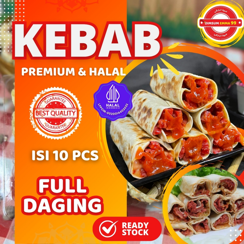 

Kebab Extra Daging isi 10 Premium Halal & Nikmat