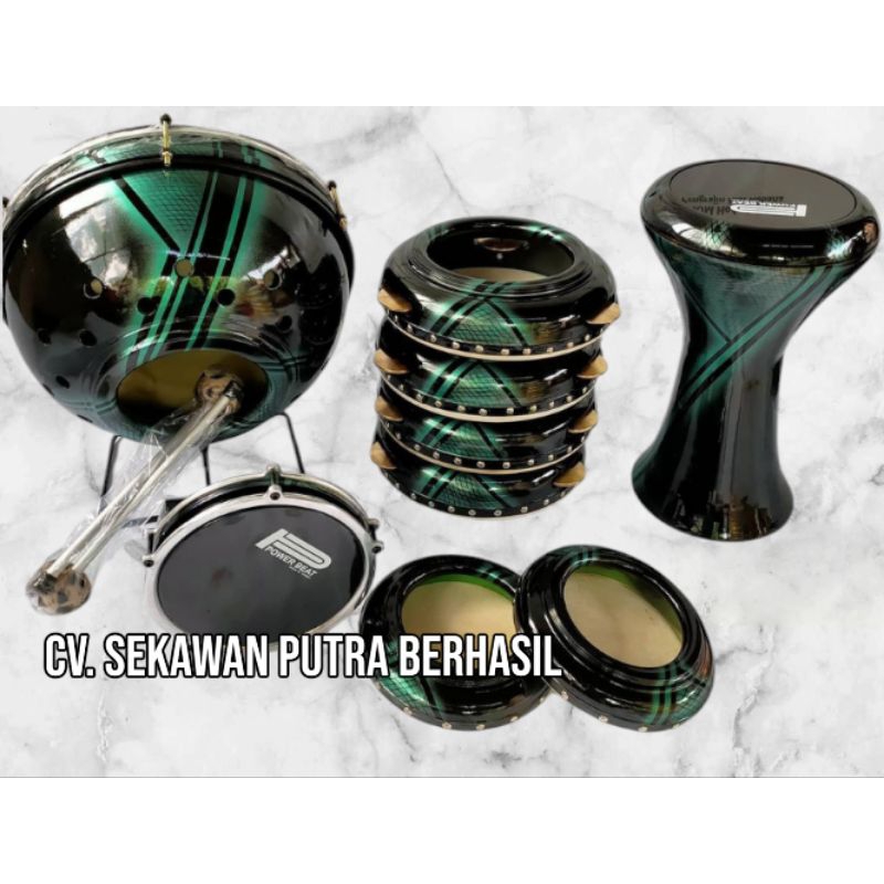 Alat Rebana Hadroh Jepara Full Set Alat Hadroh Motif Kualitad Terbaik