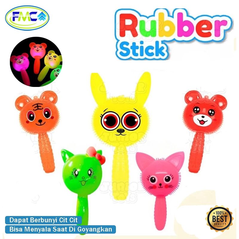 Rubber Stick Toys Boneka Lampu Suara Mainan Pencet Stick Bayi Karet Lampu Bunyi Suara Baby Toys Keri