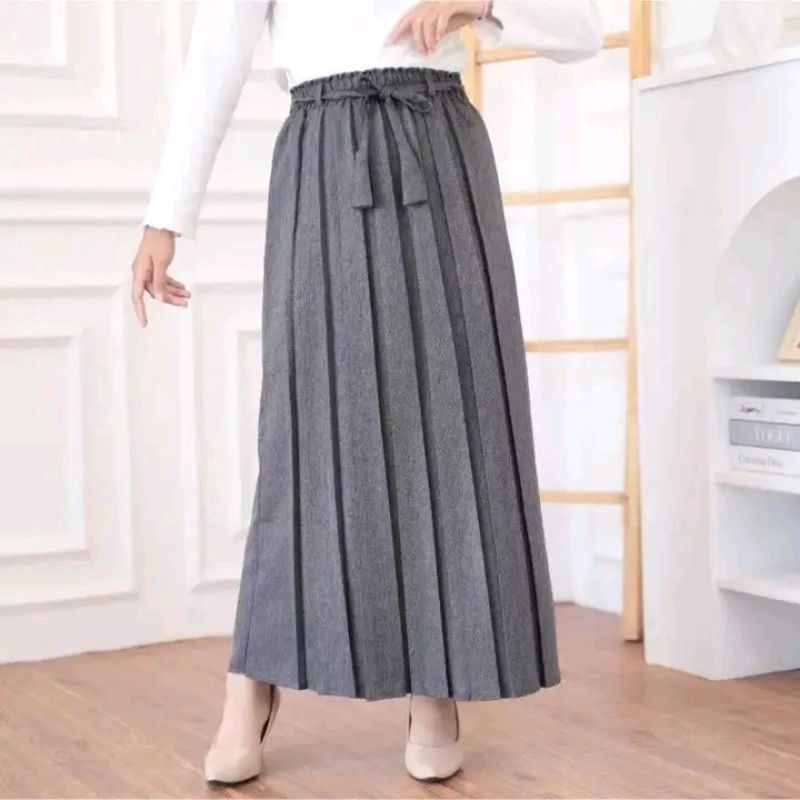 Rok plisket polos/Rok plisket kerja/Rok plisket kantor