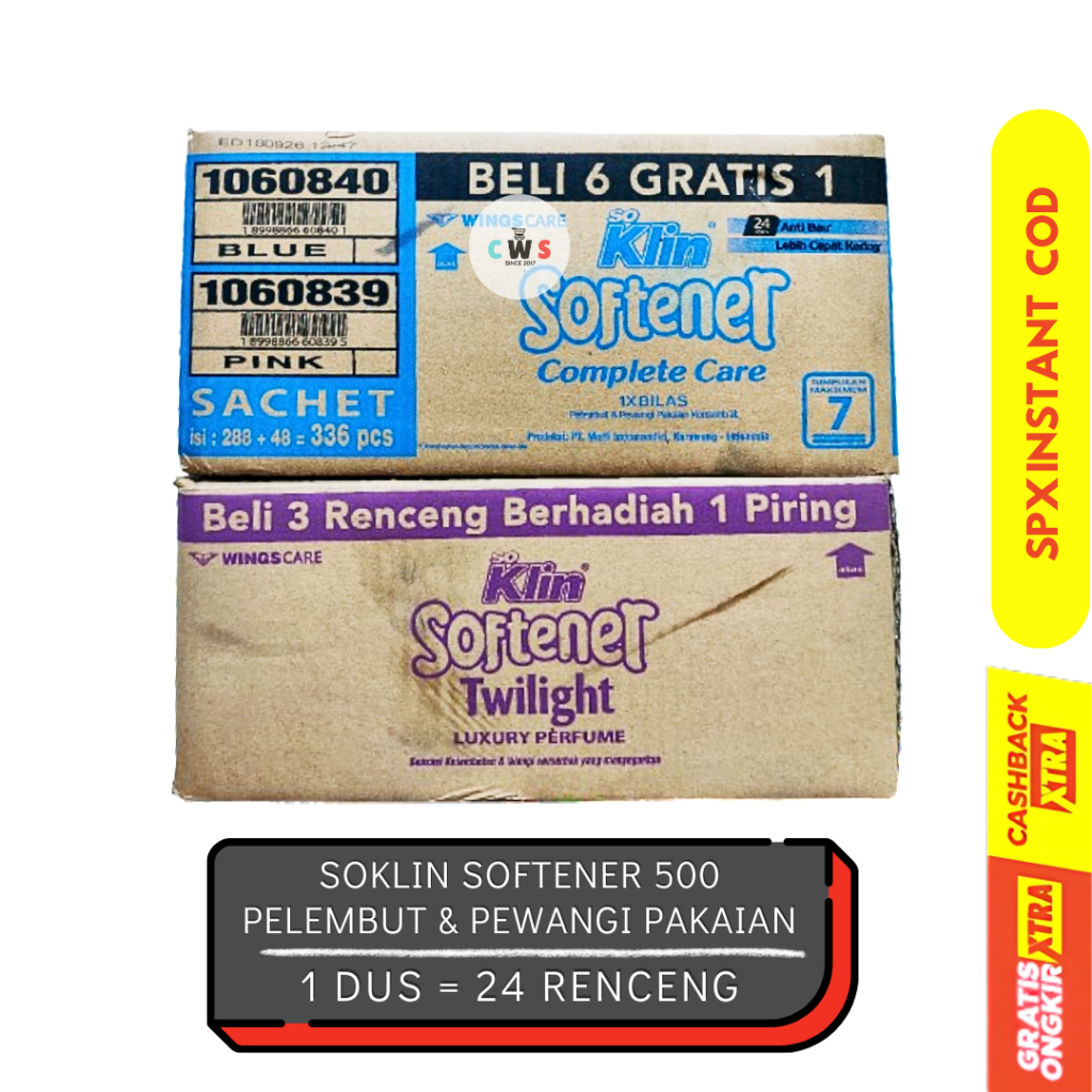 [EDISI PROMO] SO KLIN SOKLIN SOFTENER Pelembut & Pewangi Pakaian 500an Sachet - 1 Dus / 24 Renceng