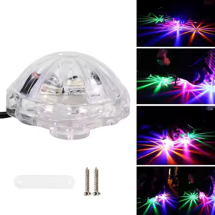 Lampu Kolong LED Bulat RGB Motor Mobil Truk Bus 12V - 24V  Hexagonal