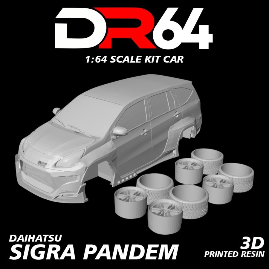 DR64 Kit Car 1/64 scale Daihatsu Sigra Pandem / Hotwheel Daihatsu Sigra / Kit Car Resin