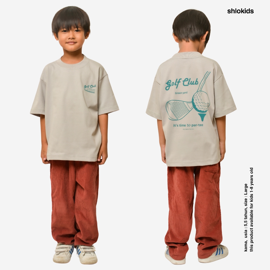 SHLO KIDS Kaos anak Oversize Abu Muda -  Golf club
