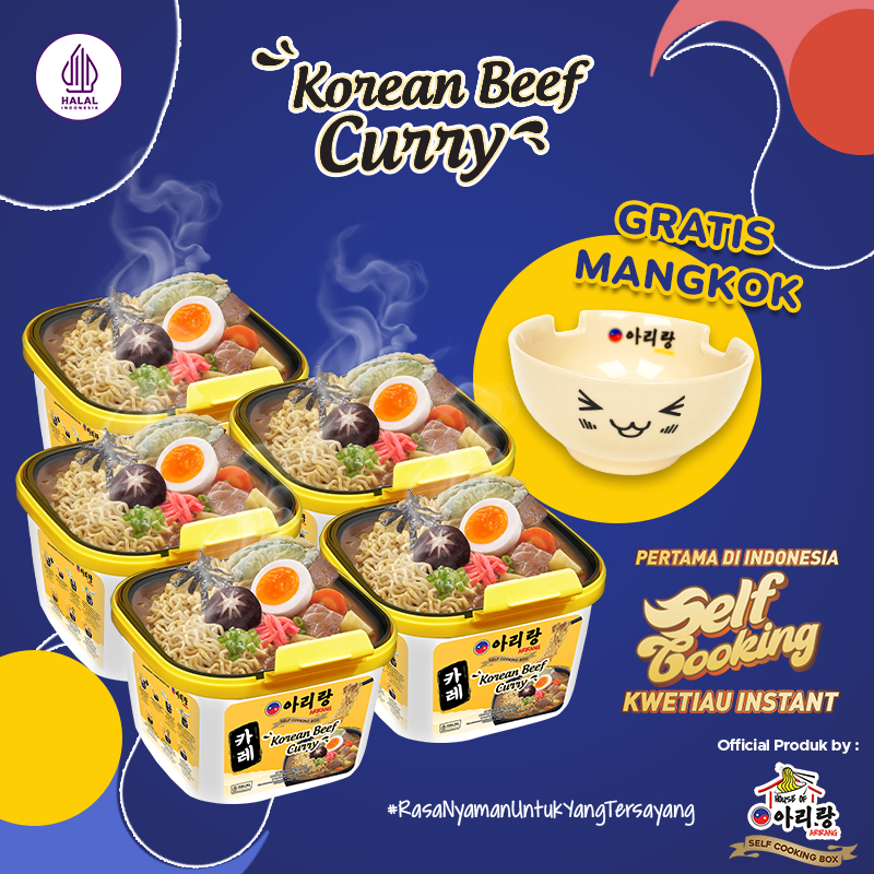 

5 Pcs Arirang Self Cooking Box Korean Beef Curry + Mangkok