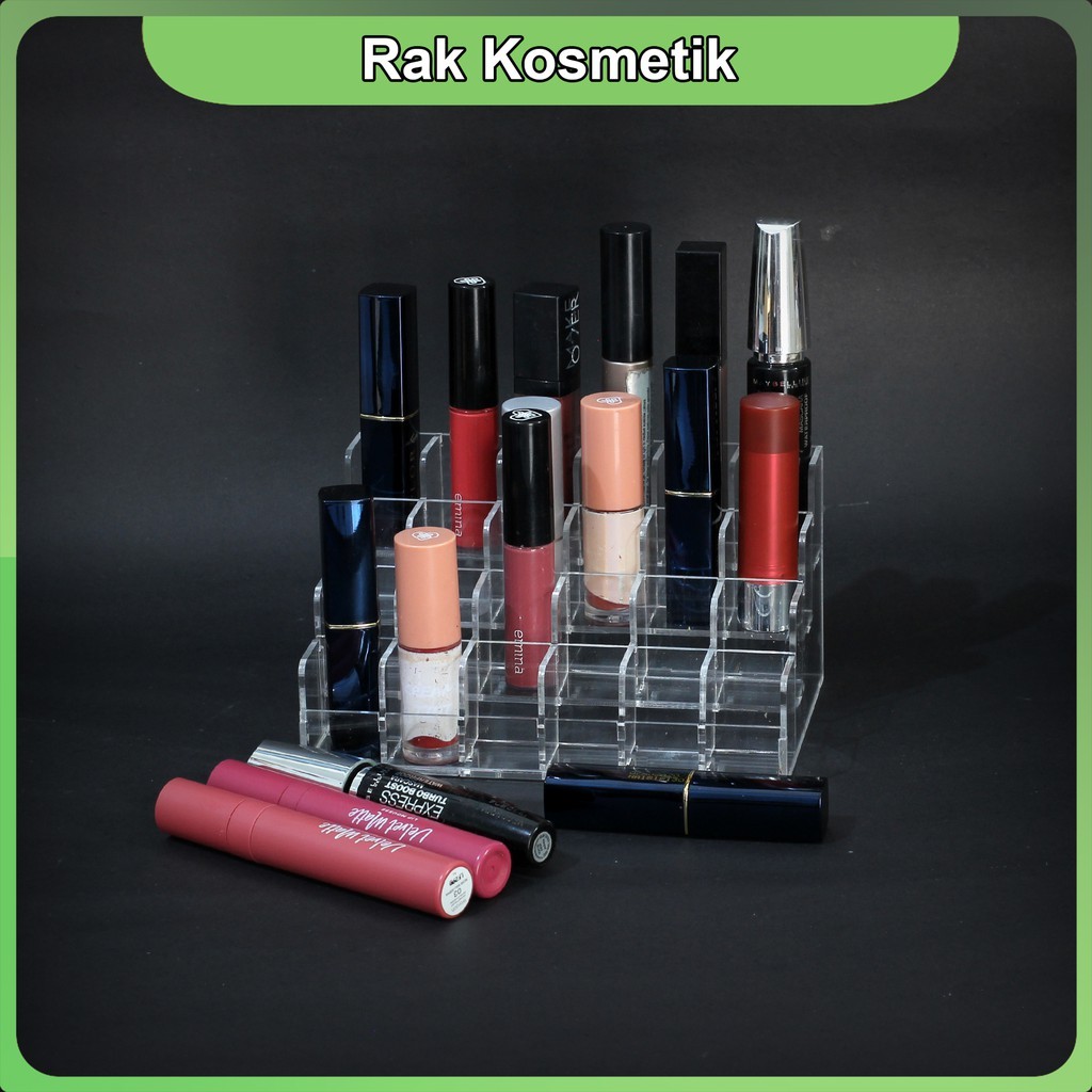 Sinarterang3 Rak Lipstik / Kutek / Kosmetik Make Up Akrilik Bertingkat 18/14/30 Grid