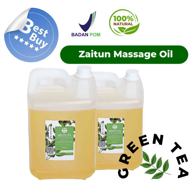 SRI TANJUNG  Zaitun Massage Oil Green Tea Premium 4.5 Liter Minyak Pijat Bekam