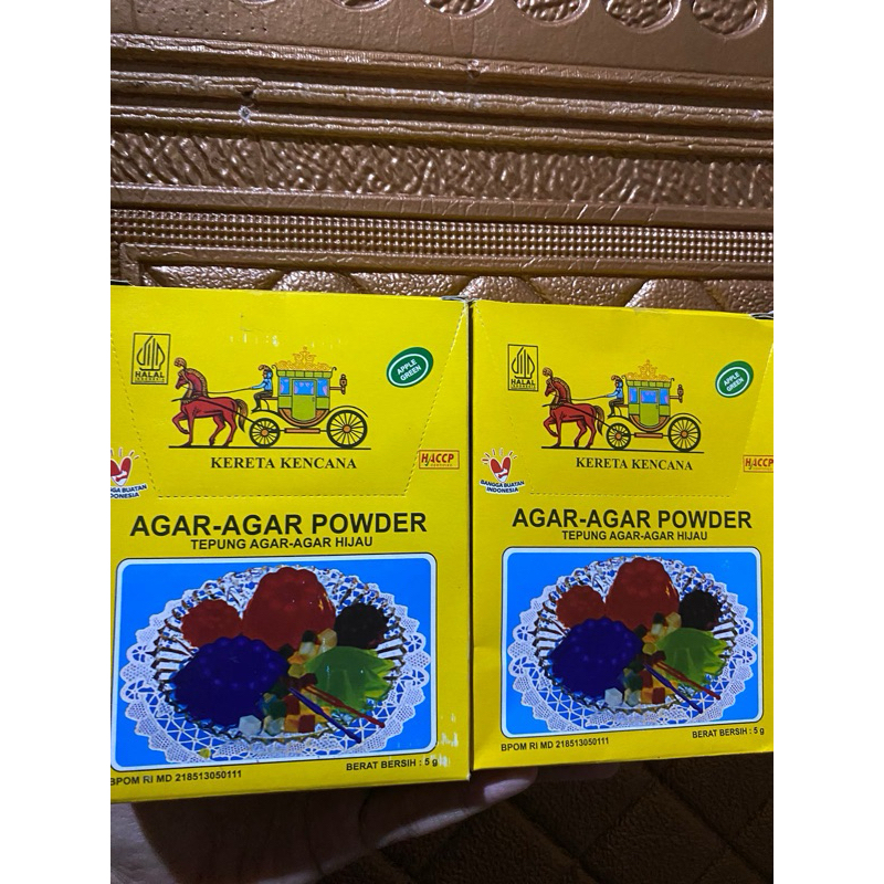 

Agar Agar Kereta Kencana 1 Box isi 12 sachet Merah Putih Hijau