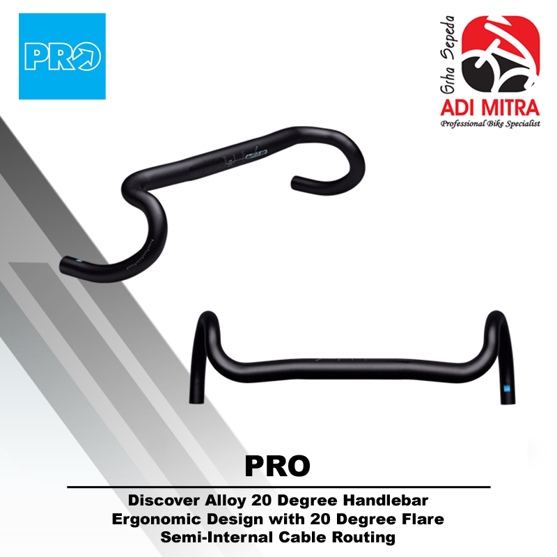 PRO Discover Alloy 20 Degree Handlebar Stang Sepeda Balap/Gravel Dropbar