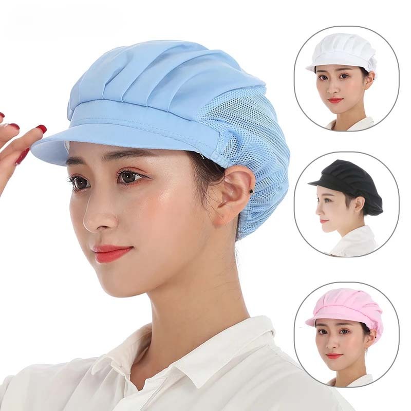 Topi Koki Jamur Topi Chef Wanita Topi Koki Dewasa Topi Masak Koki Perempuan Chef Hair Net Jaring