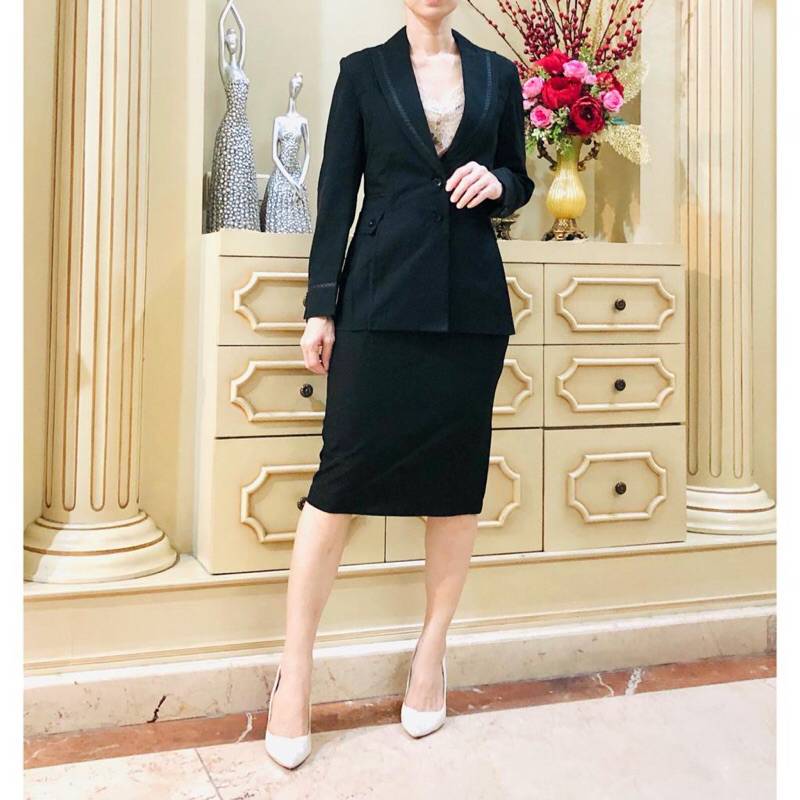 Blazer Wanita Hitam. Setelan Blazer Hitam Wanita. Setelan blazer Wanita tangan panjang. Set Blazer H