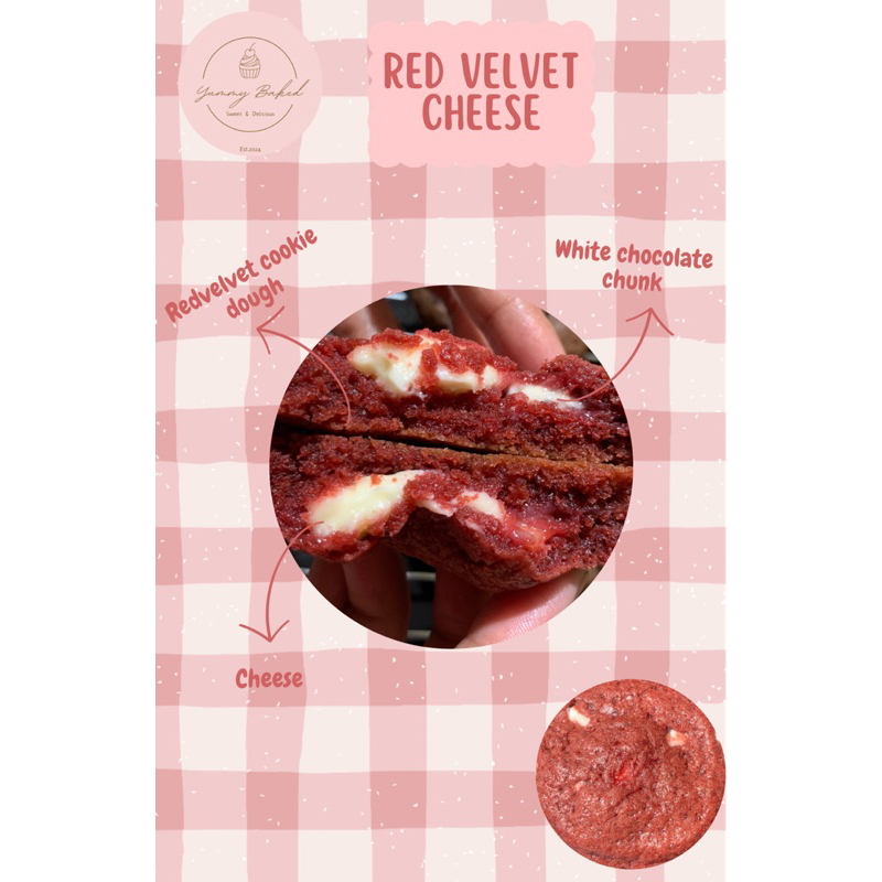 

Soft cookies redvelvet cheese (min order 5 pcs)