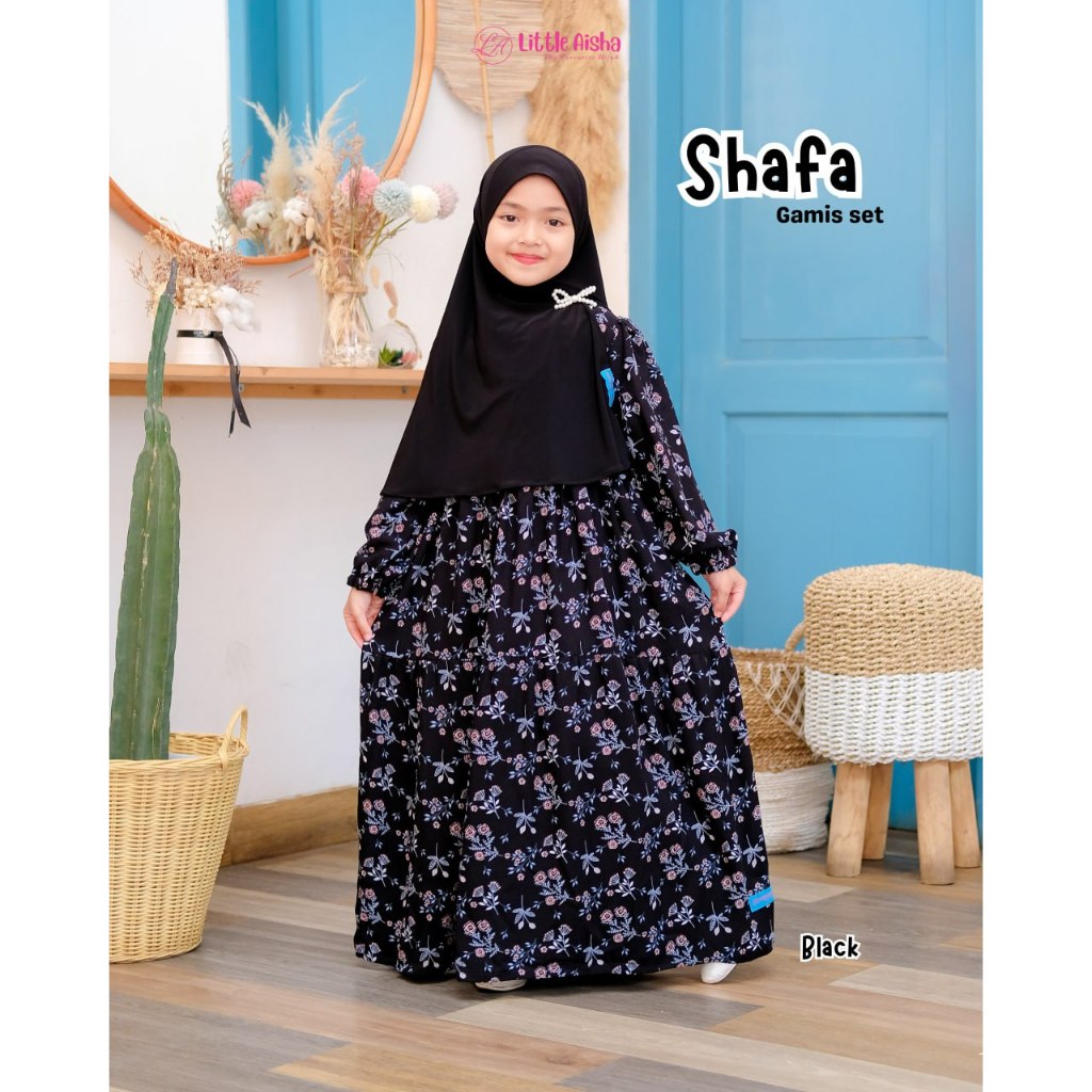 Gamis Anak Little Aisha Shafa Gamis Set plus hijab (2-6 th)
