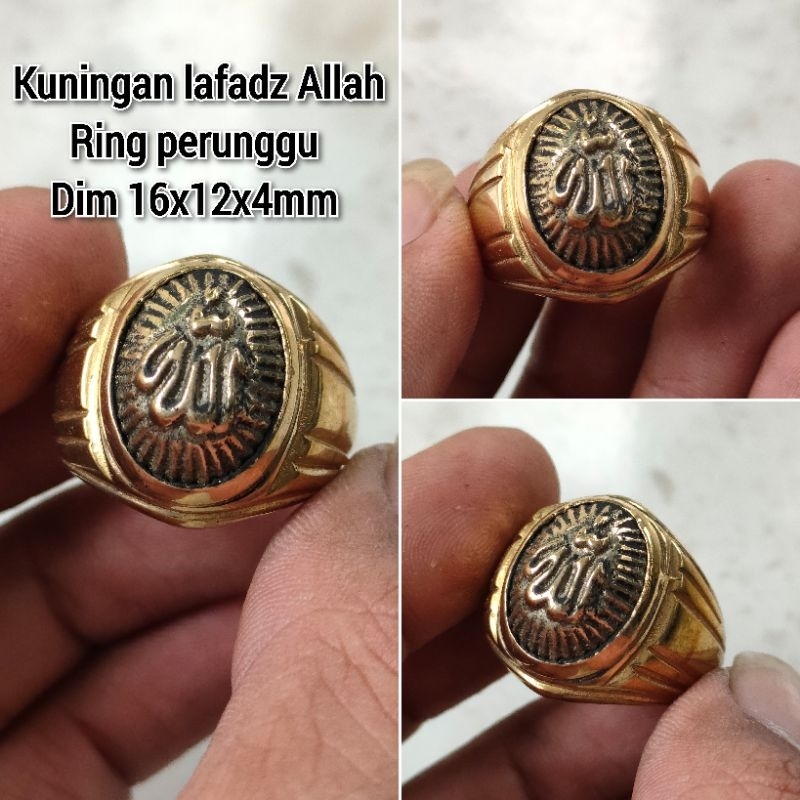 CINCIN PRIA BATU KUNINGAN LAFADZ ALLAH RING PERUNGGU SUPER