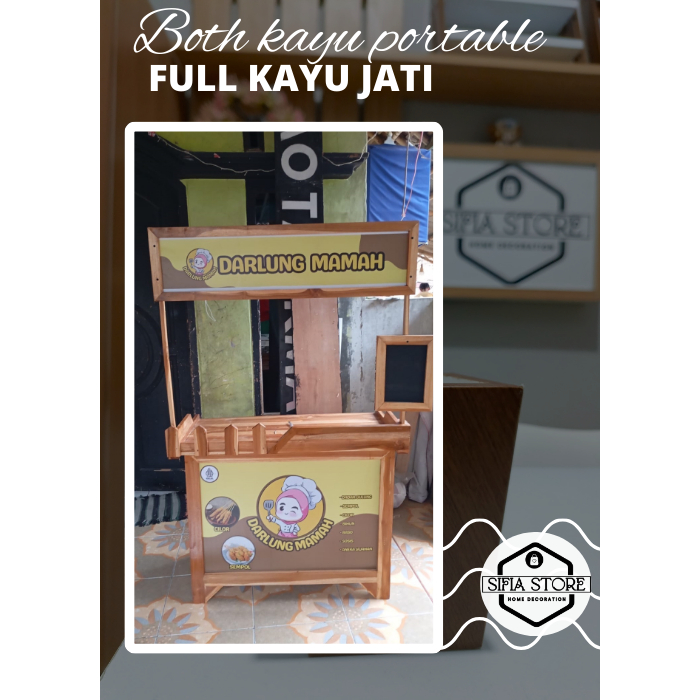 100x50 booth kayu portable kayu jati