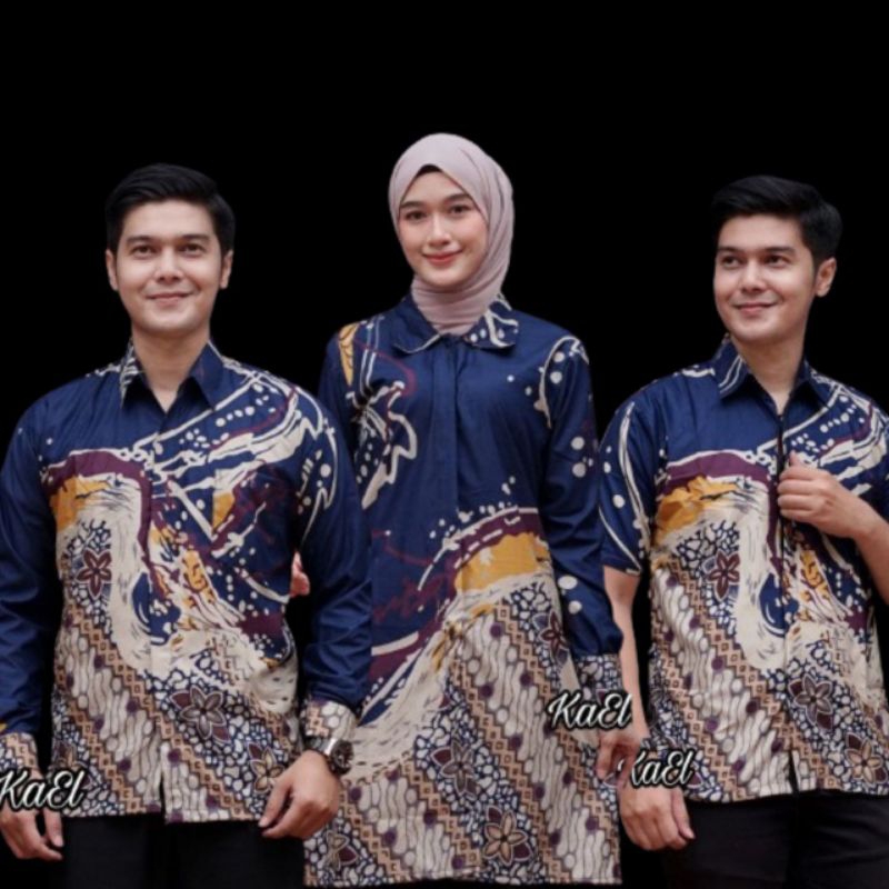 Baju couple atasan batik tunik pasangan kode01