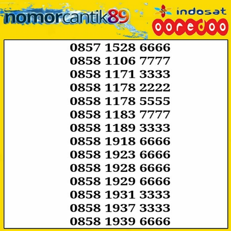 Nomor cantik indosat kartu perdana