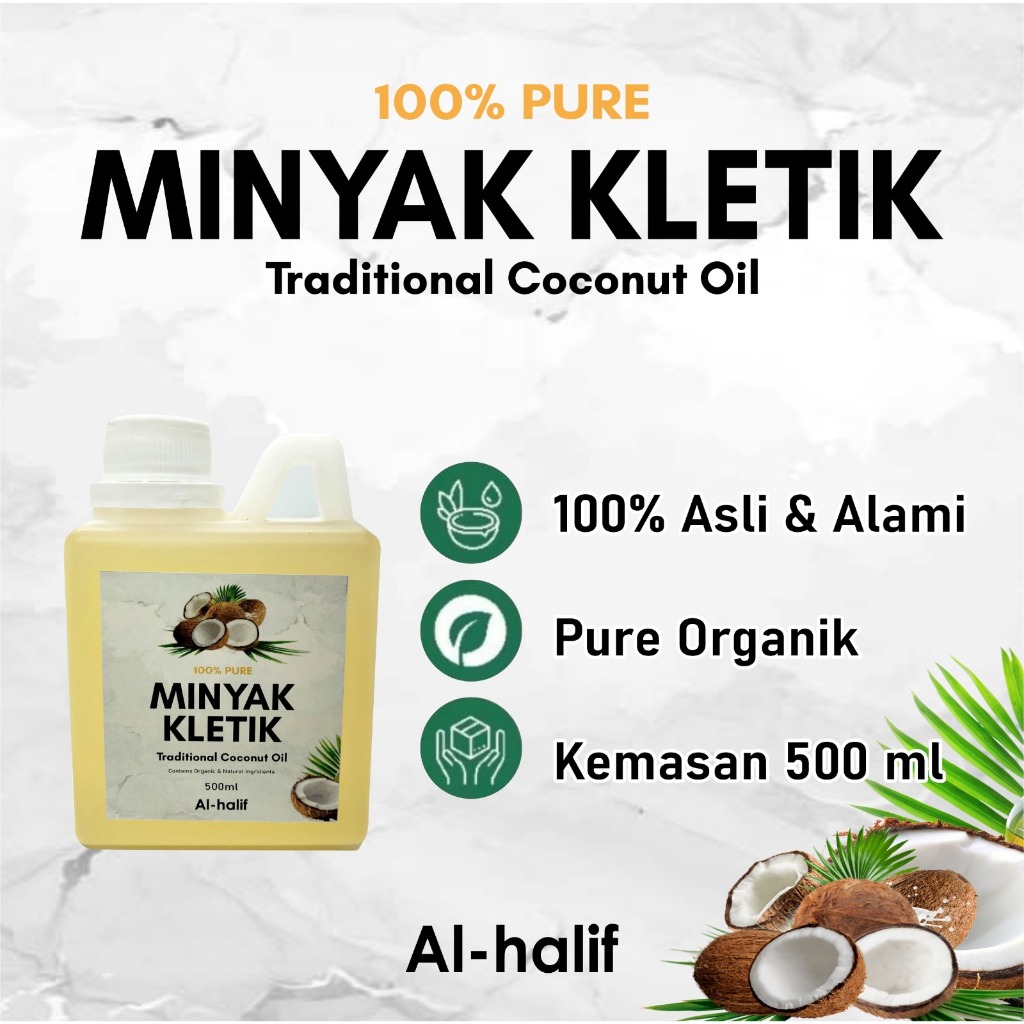 

MINYAK KELAPA KLENTIK ASLI/ MURNI ORIGINAL 500ml/KLETIK/LETIK MURNI 100%