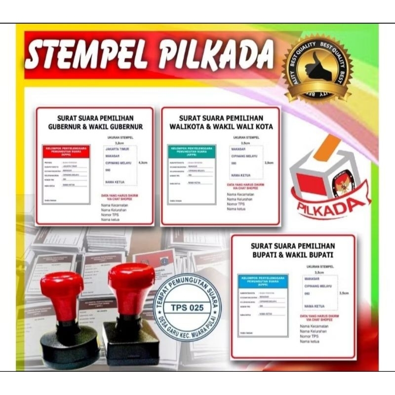 Stempel pemilu stempel kpps stempel surat suara stempel praktis