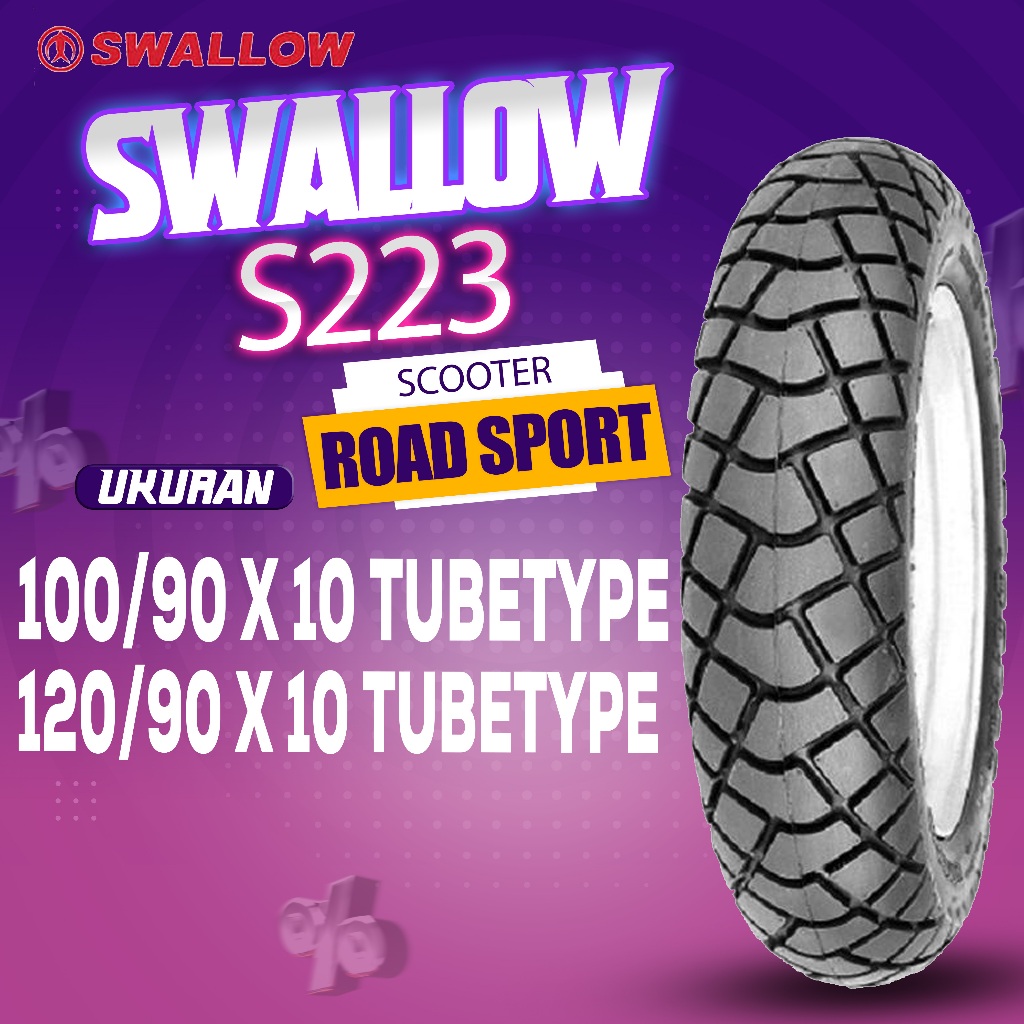BAN LUAR SWALLOW VESPA S 223 RING 10 TUBELESS GORILLA MONKEY VESPA PIAGGIO ZIP TUBELESS