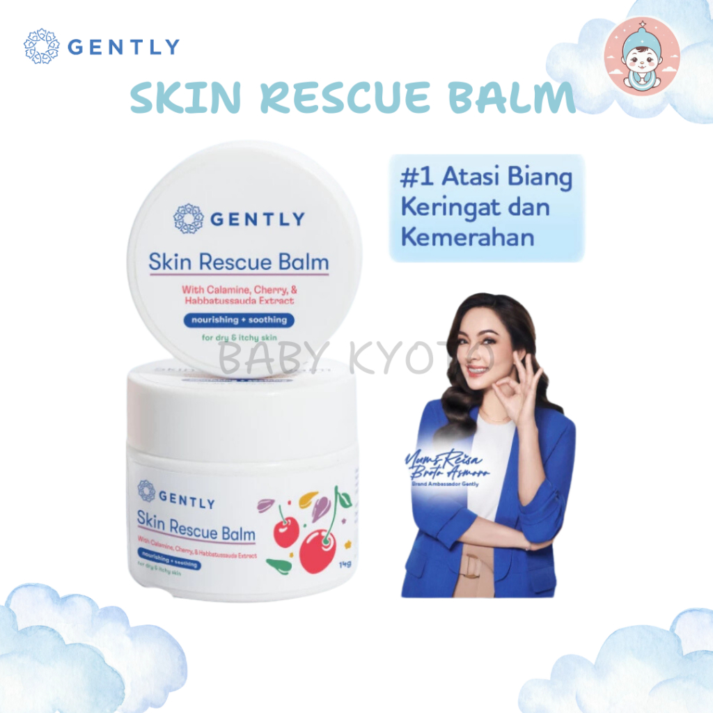 BK Gently Skin Rescue Balm 14Gr Skincare Anak Pelembab Kulit Baby Moisturizer Biang Keringat
