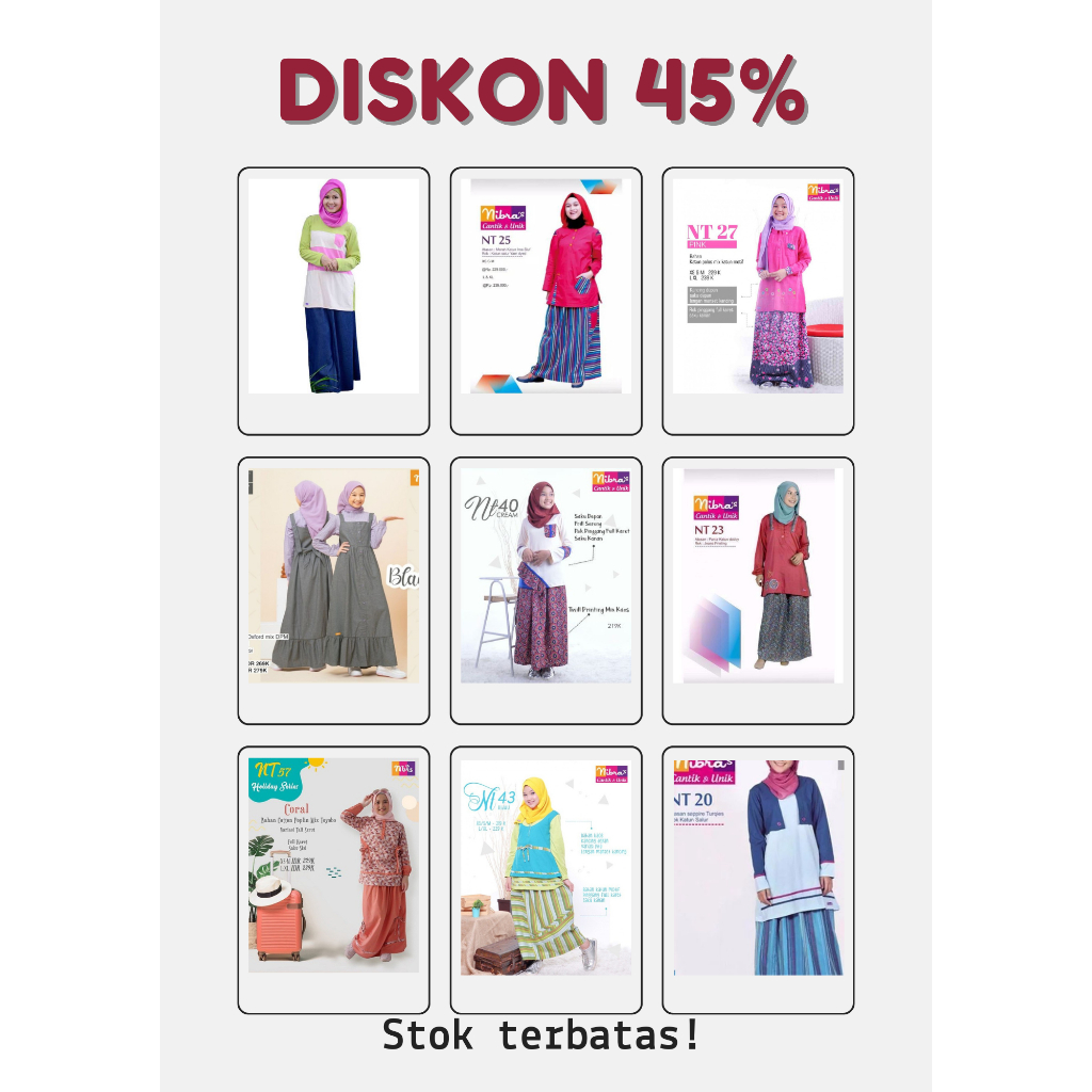 Nibras Teen Setelan Baju Muslim Remaja Atasan Bawahan SIZE S